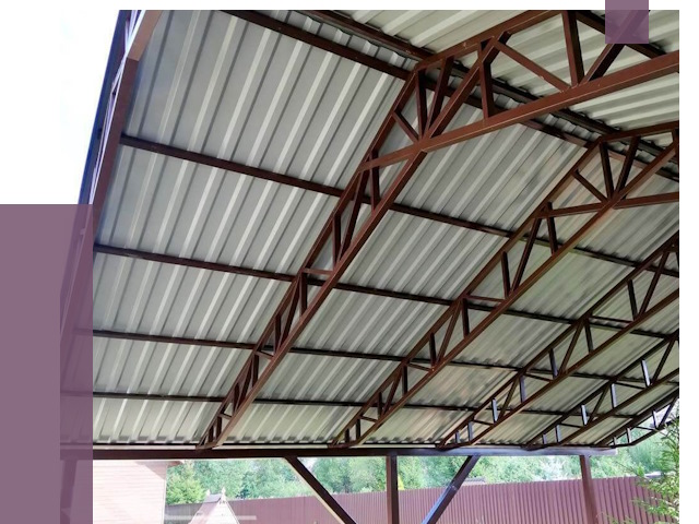 Навесы из профнастила в Великом Новгороде от 7366 руб. | ПРОЛЁТ-Влк