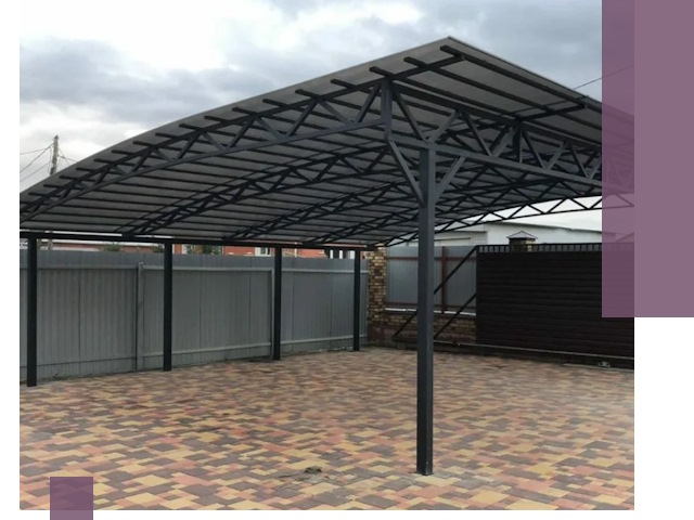 Металлические навесы под ключ в Великом Новгороде — изготовление и монтаж