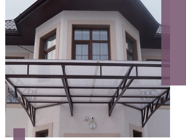 Козырьки из поликарбоната под ключ в Великом Новгороде