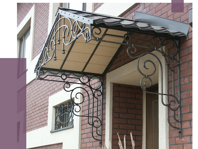 Двускатные козырьки в Великом Новгороде под ключ от 12788 руб.