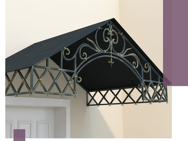 Двускатные металлические козырьки под ключ в Великом Новгороде